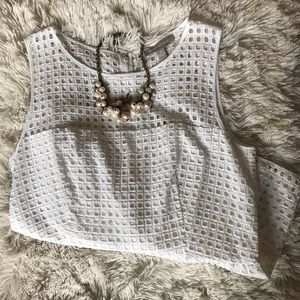 Banana Republic White Eyelet Peplum Top